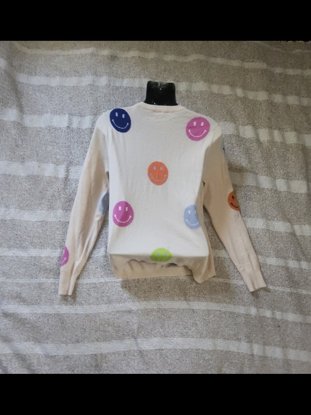 THML Cream Sweater with Multicolored Smiley Dots - Picture 2 of 8